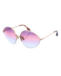 Victoria Beckham - Vb220S Oval-Shaped Metal Sunglasses - Lyst