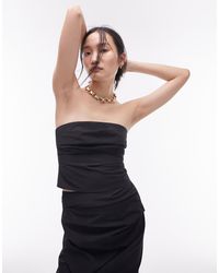 TOPSHOP - Co-Ord Technical Fabric Ruched Bandeau Top - Lyst