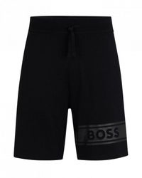 BOSS - Authentic Cotton-terry Drawstring Lounge Shorts With Logo Print - Lyst
