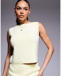 ASOS - Compact Knit Slash Neck Top Co-Ord - Lyst