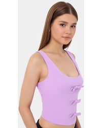 Hiccup - Sleeveless Bodycon Top With Bow Detail - Lyst