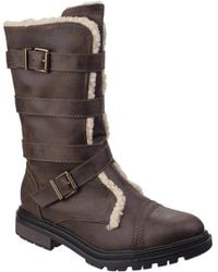 Rocket Dog - Ladies Lance Zip Up Durable Casual Tall Buckle Boots - Lyst