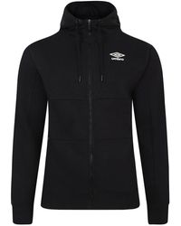 Umbro - Hooded Neck Ribbed Cuff Full Zipper Sweatshirt Jacket - Lyst
