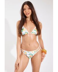 Boohoo - Fruit Print Double Strap Triangle Bikini Top And Tie Side Bottom - Lyst