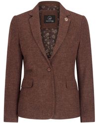 TruClothing - Rust Herringbone Wool Tweed Check Blazer - Lyst