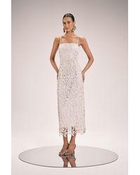 Karen Millen - Petite Lace Detail Strappy Midi Dress - Lyst
