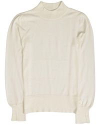 River Island - High Neck Puff Sleeve Jumper - Lyst