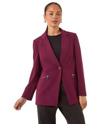 Roman - Petite Zip Pocket Stretch Blazer - Lyst