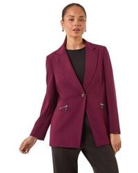 Roman - Petite Zip Pocket Stretch Blazer - Lyst