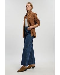 Karen Millen - Denim Button Front Straight Leg Jean - Lyst