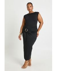 Boohoo - Plus Ruched Wrap Detail Midaxi Dress - Lyst