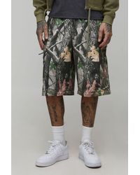 BoohooMAN - Parachute Fit Camo Zip Off Cargo Utility Trousers - Lyst