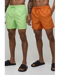 BoohooMAN - 2 Pack Mid Length Bm Autograph Swim Short - Lyst