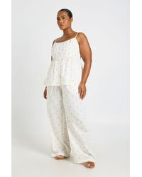 Boohoo - Plus Waffle Lemon Pyjama Trouser - Lyst
