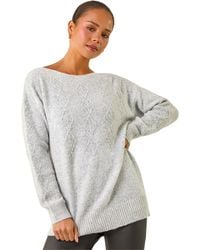 Roman - Petite Sequin Cable Knit Jumper - Lyst