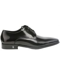 Versace - Derby Black Leather Shoes - Lyst