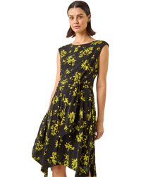 Roman - Floral Tie Waist Hanky Hem Dress - Lyst