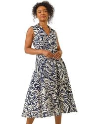 Roman - Petite Abstract Midi Shirt Dress - Lyst