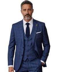 TruClothing - Prince Of Wales Check 3 Piece Tailored Formal Suit - Lyst