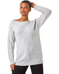 Roman - Sequin Cable Knit Jumper - Lyst