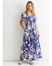 Gini London - Floral Elastic Waist Maxi Dress - Lyst