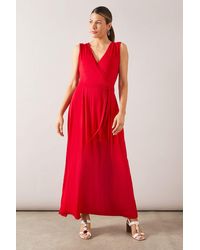 Wallis - Wrap Viscose Jersey Maxi Dress - Lyst