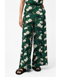 French Connection - Floral Print Wide Leg High Waisted Stretch Trousers - Lyst