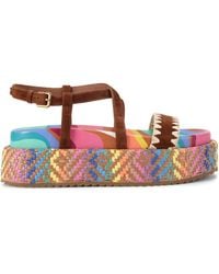 Kurt Geiger - Kurt Geiger Sandals Multi Other Suede Chelsea Flatform - Lyst