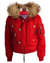 DSquared² - Rode Bomber Parka Met Bontkraag - Lyst