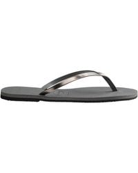 Havaianas - Metallic Patterned Thong Toe Flip Flops - Lyst