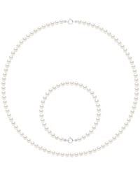 Ateliers Saint Germain - Set Necklace Bracelet Is Made Up Of Of Real Cultured Freshwater Pearls Round 4-5 Mm - Lyst