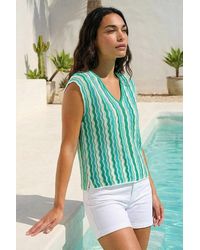 Roman - Wave Stripe Knit Top - Lyst