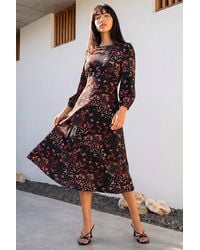 Roman - Petite Floral Print Midi Dress - Lyst