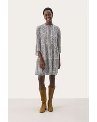 Part Two - Jurk Regular Fit Mini Grid Flower Multicolour - Lyst