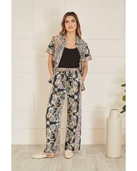 Yumi' - Paisley Print Relaxed Fit Trousers Viscose - Lyst
