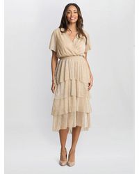 Gina Bacconi - Cheri Metallic Knit Tiered Dress - Lyst
