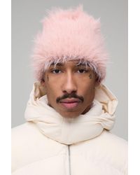 BoohooMAN - Ribbed Fluffy Beanie - Lyst