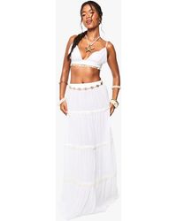 Boohoo - Shell Embellished Maxi Beach Skirt - Lyst
