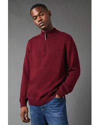 MAINE - Premium Pure Cotton Half Zip Funnel Jumper - Lyst