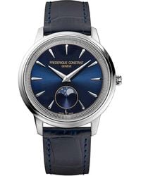 Frederique Constant - Frédérique Moneta Moonphase Watch Fc-206N3S6 Material_Leather - Lyst