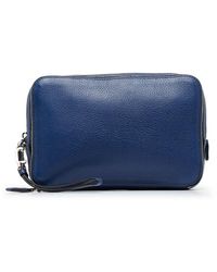 Prada - Vintage Vitello Daino Clutch Bag Blue Calf Leather - Lyst