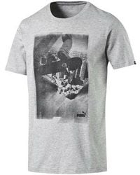 PUMA - Archive Photo Korte Mouw Grijs T-shirt Tee Regular Fit 836441 04 Rw12 - Lyst