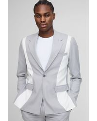 BoohooMAN - Slim Fit Contrast Panel Blazer - Lyst