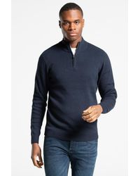 Kensington Eastside - Recycled Cotton Blend 1/4 Zip Funnel Neck Jumper - Lyst