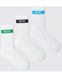 BoohooMAN - 3 Pack Striped Jacquard Socks - Lyst