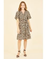 Mela London - Animal Print Wrap Over Skater Dress - Lyst