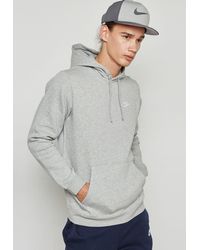 Nike pullover hoodie with embroidered logo in gre hotsell