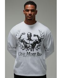 BoohooMAN - One More Rep Oversized Graphic Long Sleeve T-Shirt - Lyst