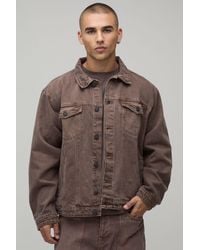 BoohooMAN - Regular Fit Washed Denim Jacket - Lyst