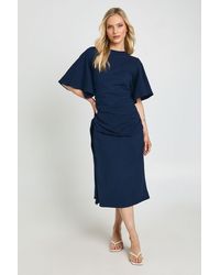 Boohoo - Petite Cape Drape Detail Midaxi T-Shirt Dress - Lyst